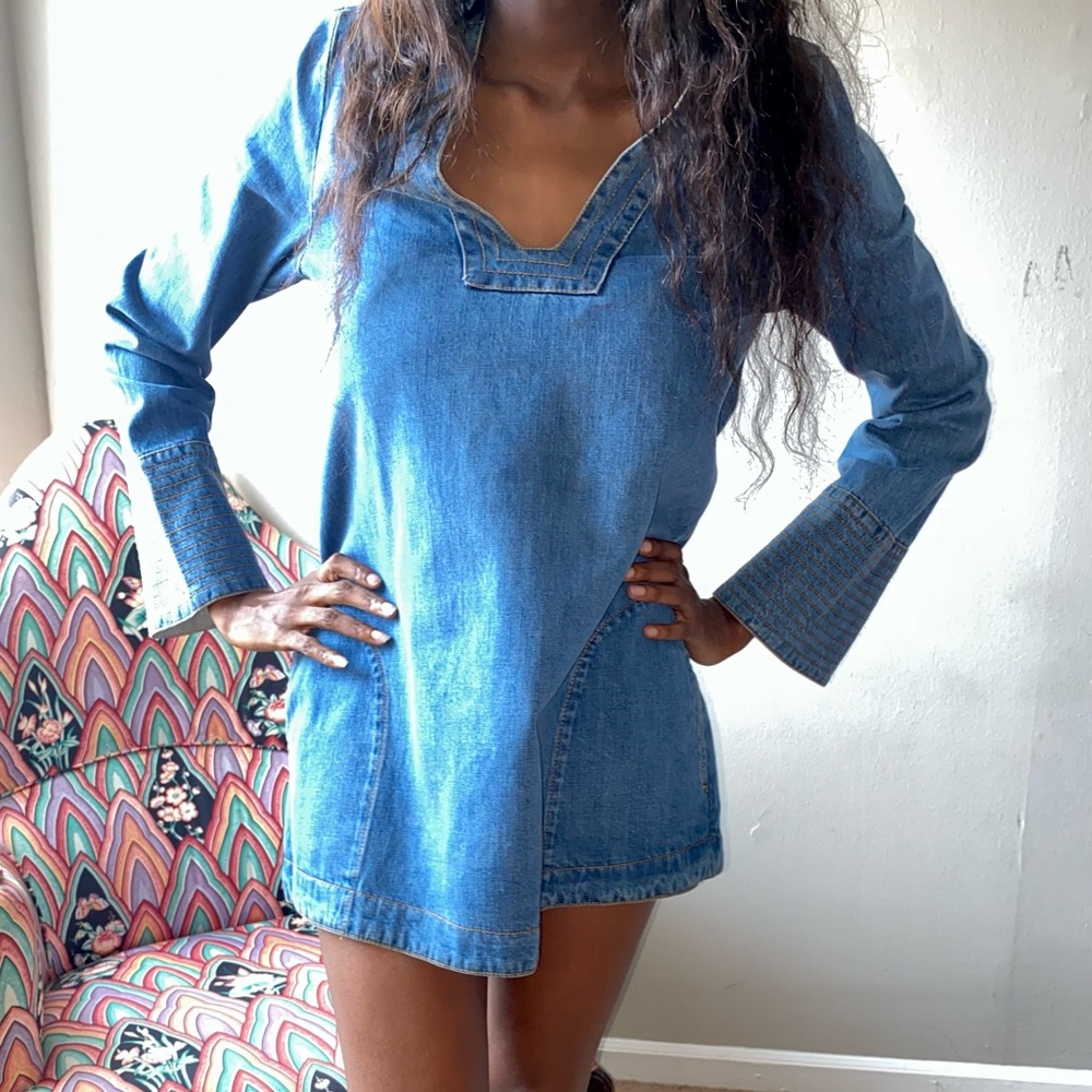 Free People Denim Tunic Mini Dress